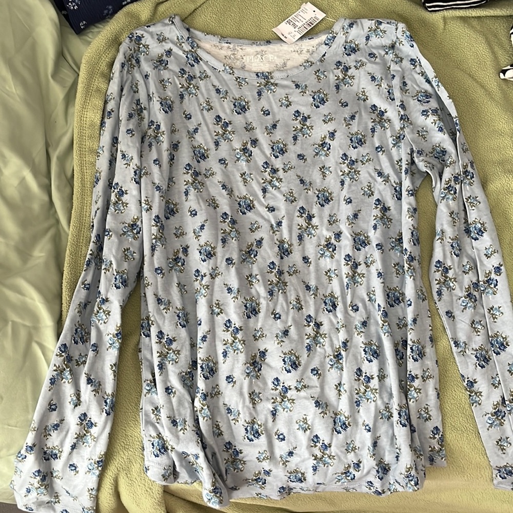 Blue Floral Flower Pattern Shirt from The Children’s Place
